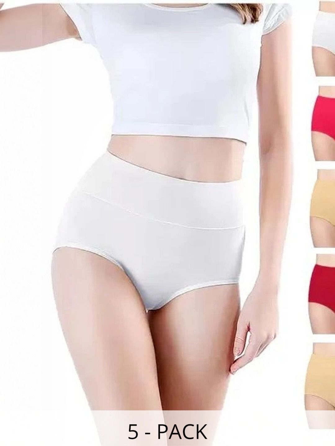 Bebron Women Pack of 5 Assorted Basic Briefs-picture-29