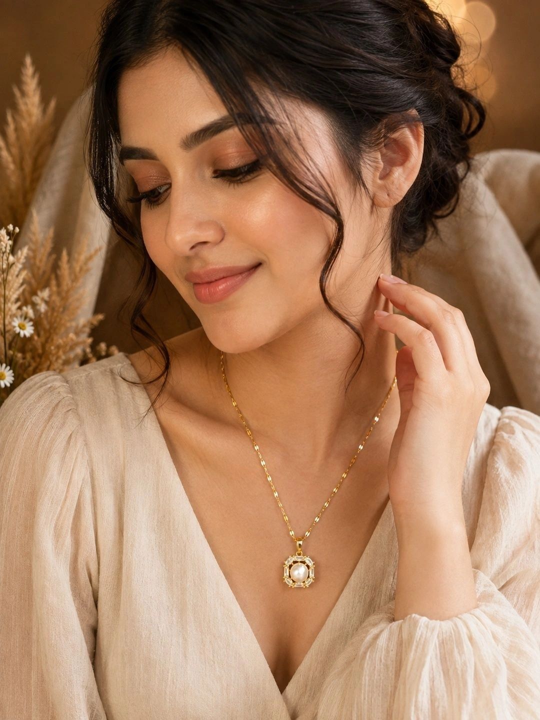 CARAT AND CENTS Brass Gold-Plated Necklace-image-41