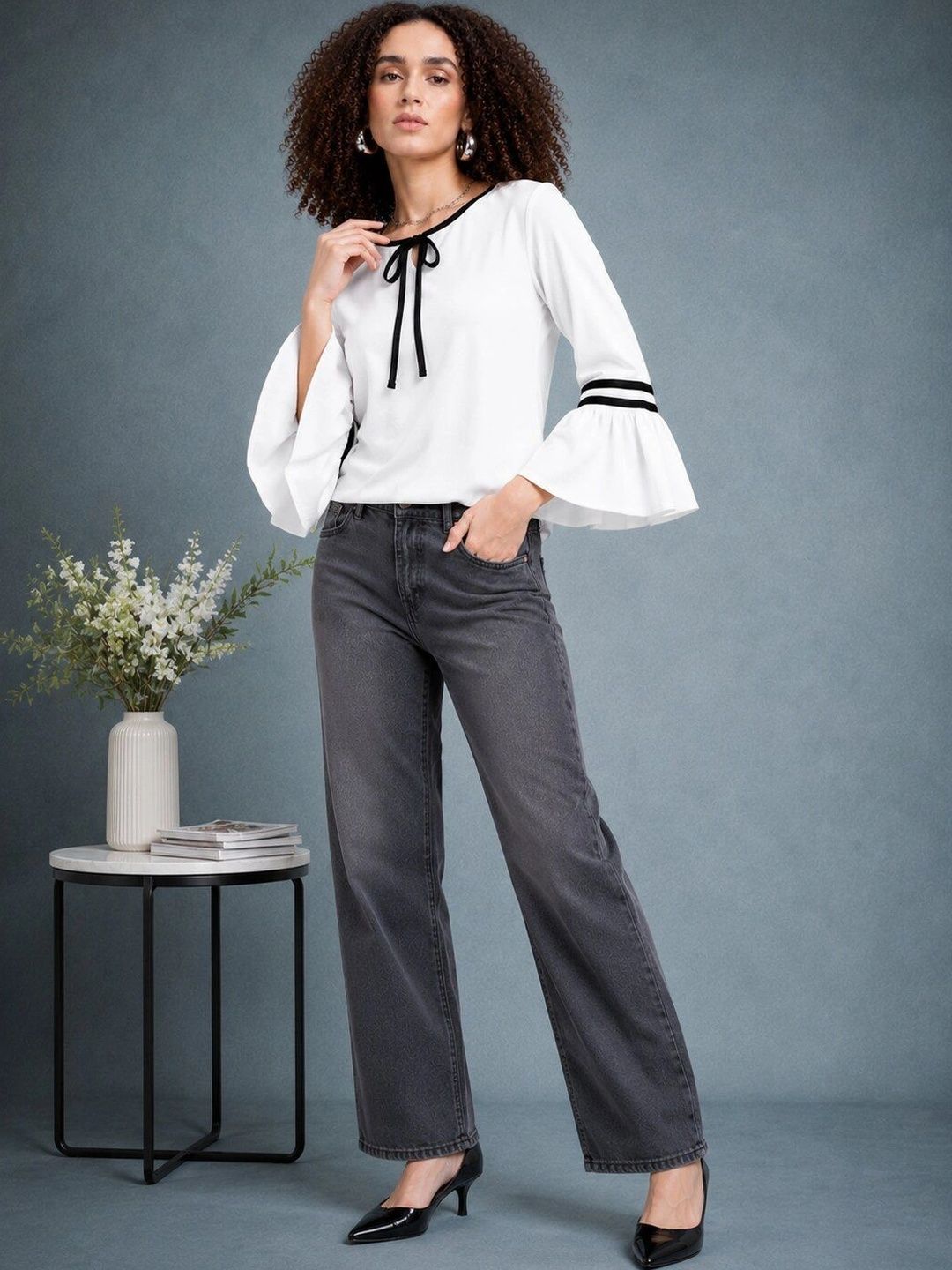 LADYANA Striped Bell Sleeve Top-picture-14