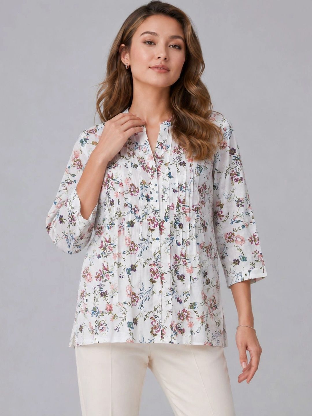 HERE&NOW Floral Print Cotton Top-picture-12