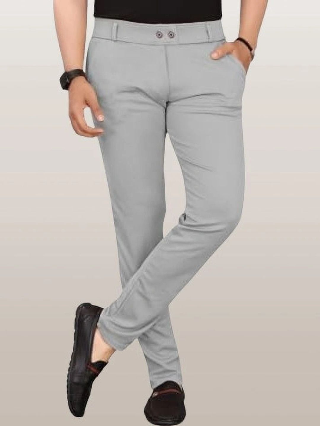 Nitya TrackP Men Smart Slim Fit Easy Wash Trousers-picture-36