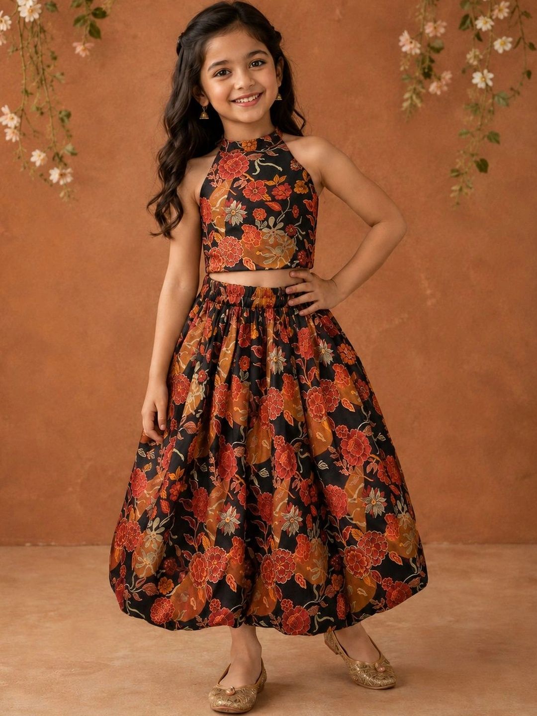 PURVAJA JUNIOR Girls Embellished Ready to Wear Lehenga &-image-23