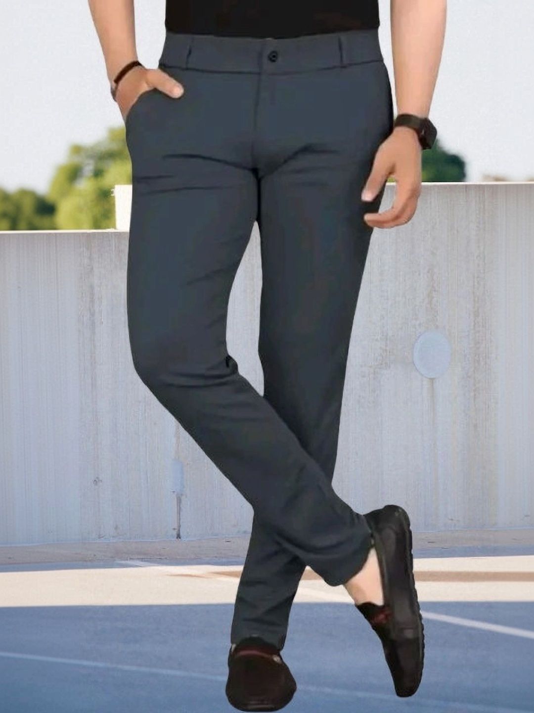 Nitya TrackP Men Smart Slim Fit Trousers-picture-52