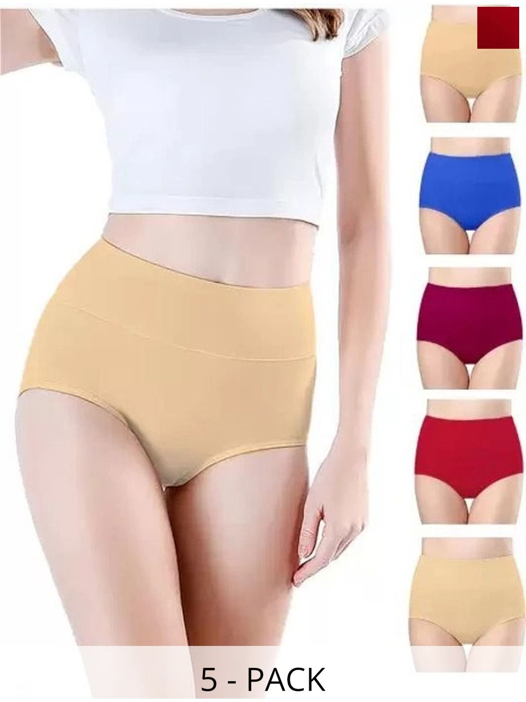 Bebron Women Pack of 5 Assorted Basic Briefs-picture-19