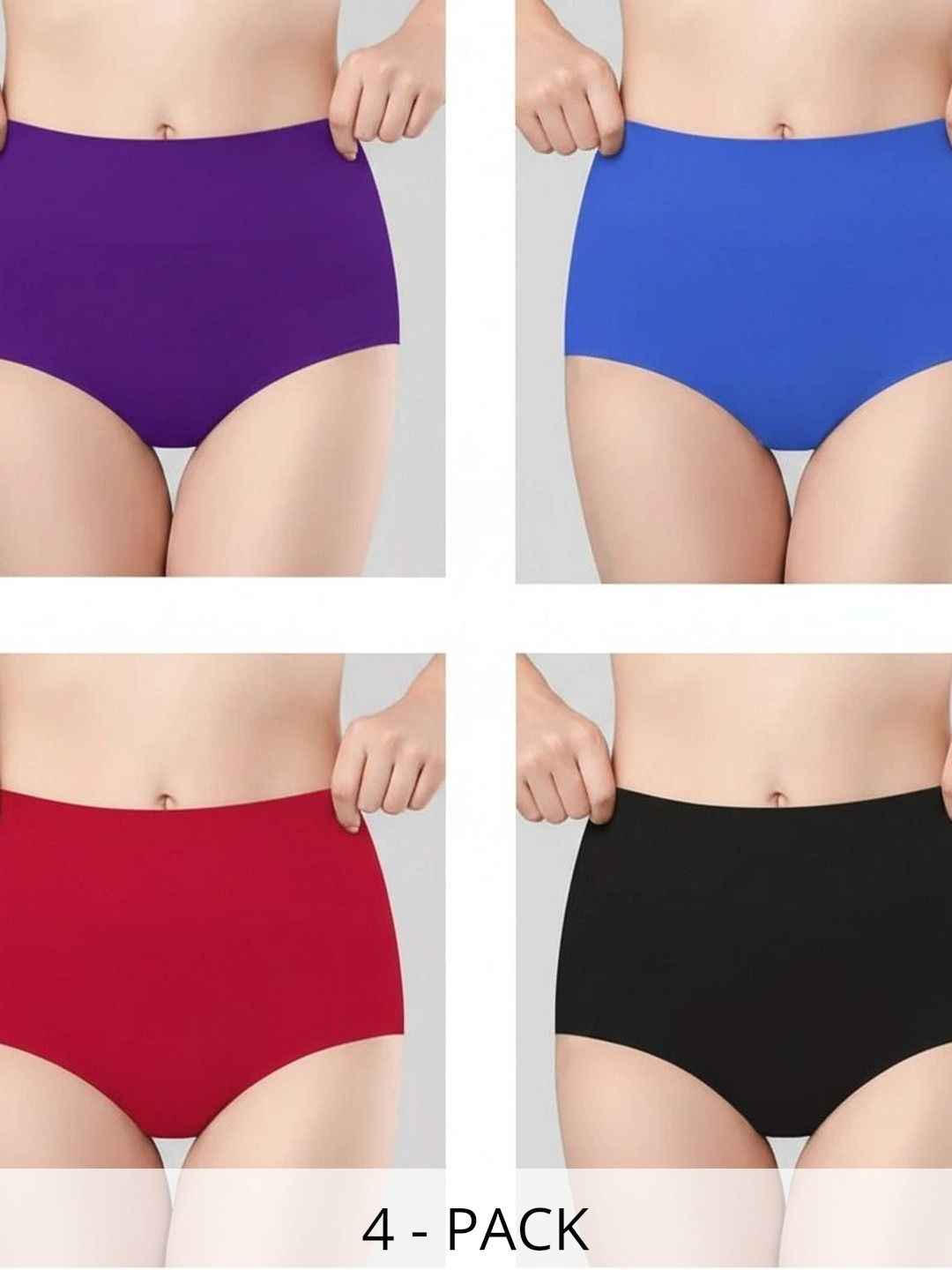 Bebron Women Pack of 4 Assorted Cotton Basic Briefs-picture-38
