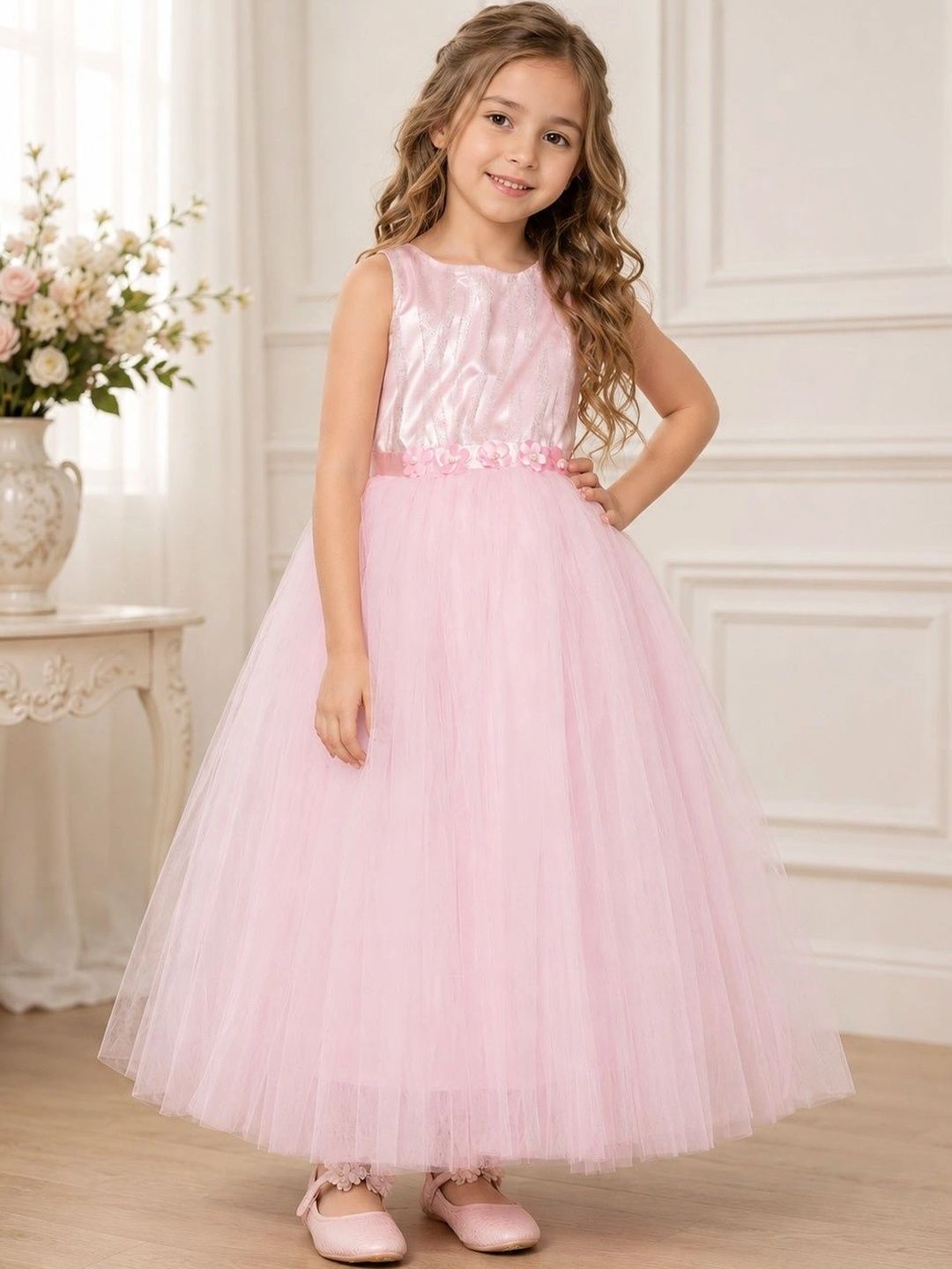 Miss & Chief Ruffled Net A-Line Maxi Dress-picture-42