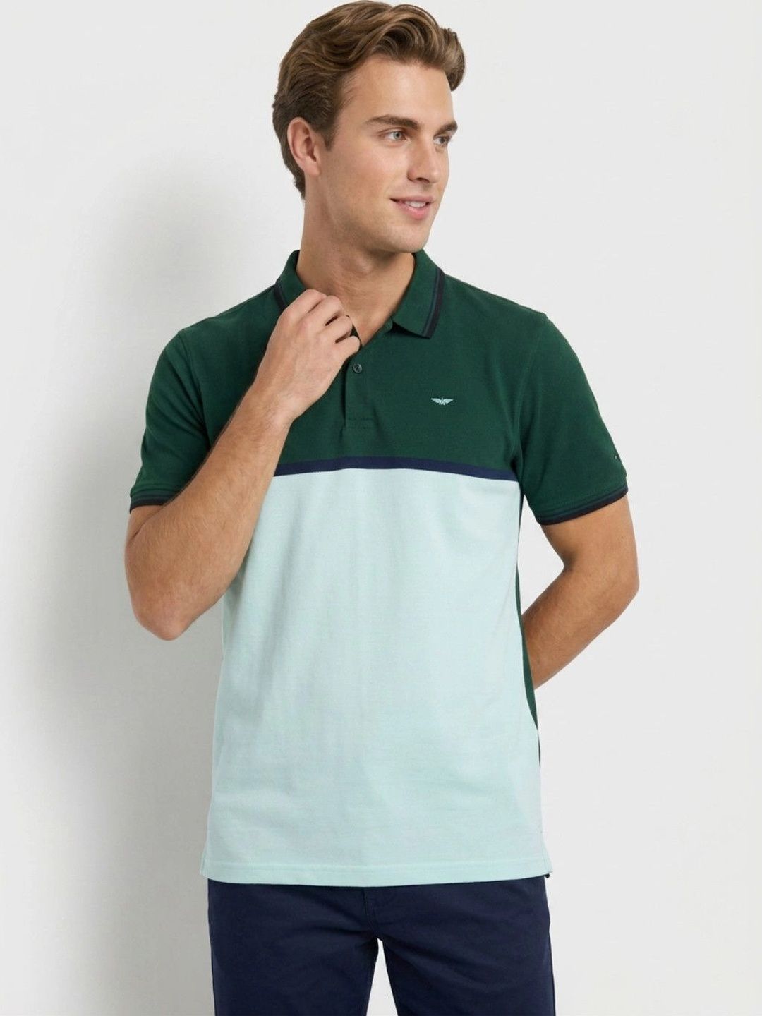 Park Avenue Men Colourblocked Polo Collar Slim Fit T-shirt-picture-10