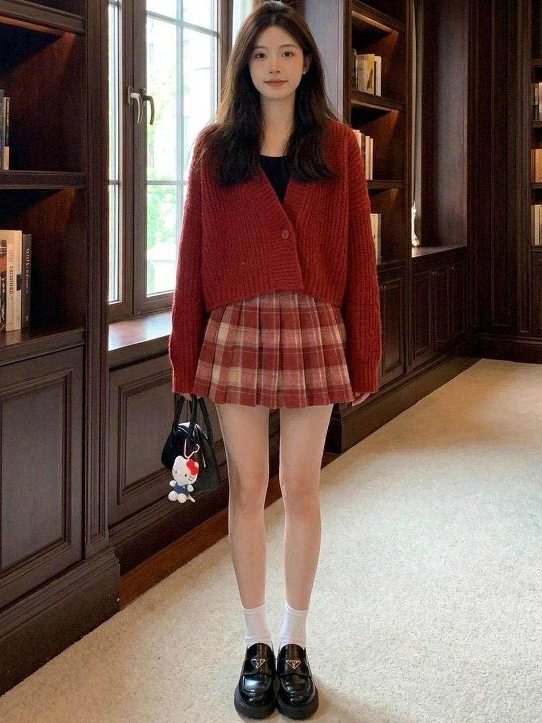 Suo Women Checked Summer Checks Mini Flared Skirt-picture-26