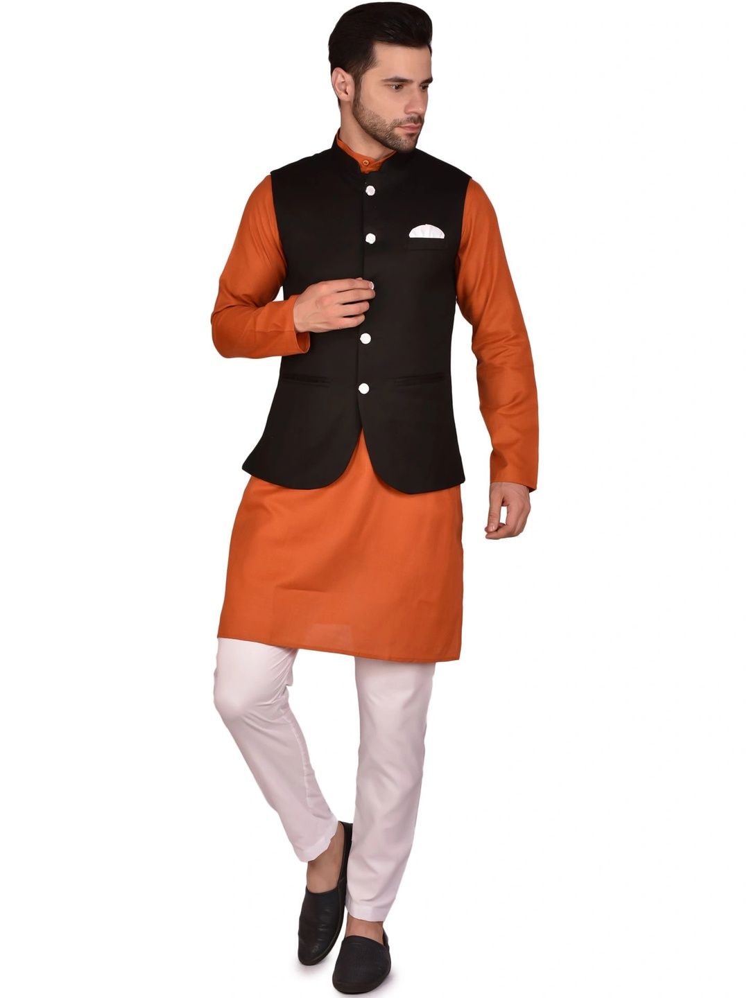 Moda Rapido Men Regular Pure Cotton Kurta with Trousers-picture-17