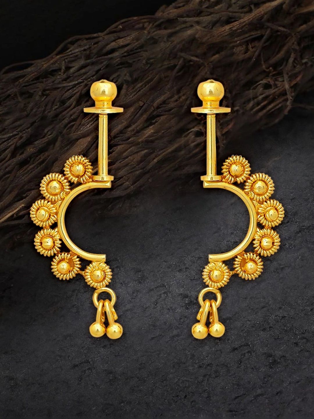 Drashti Collection Crescent Shaped Half Hoop Earrings-image-33