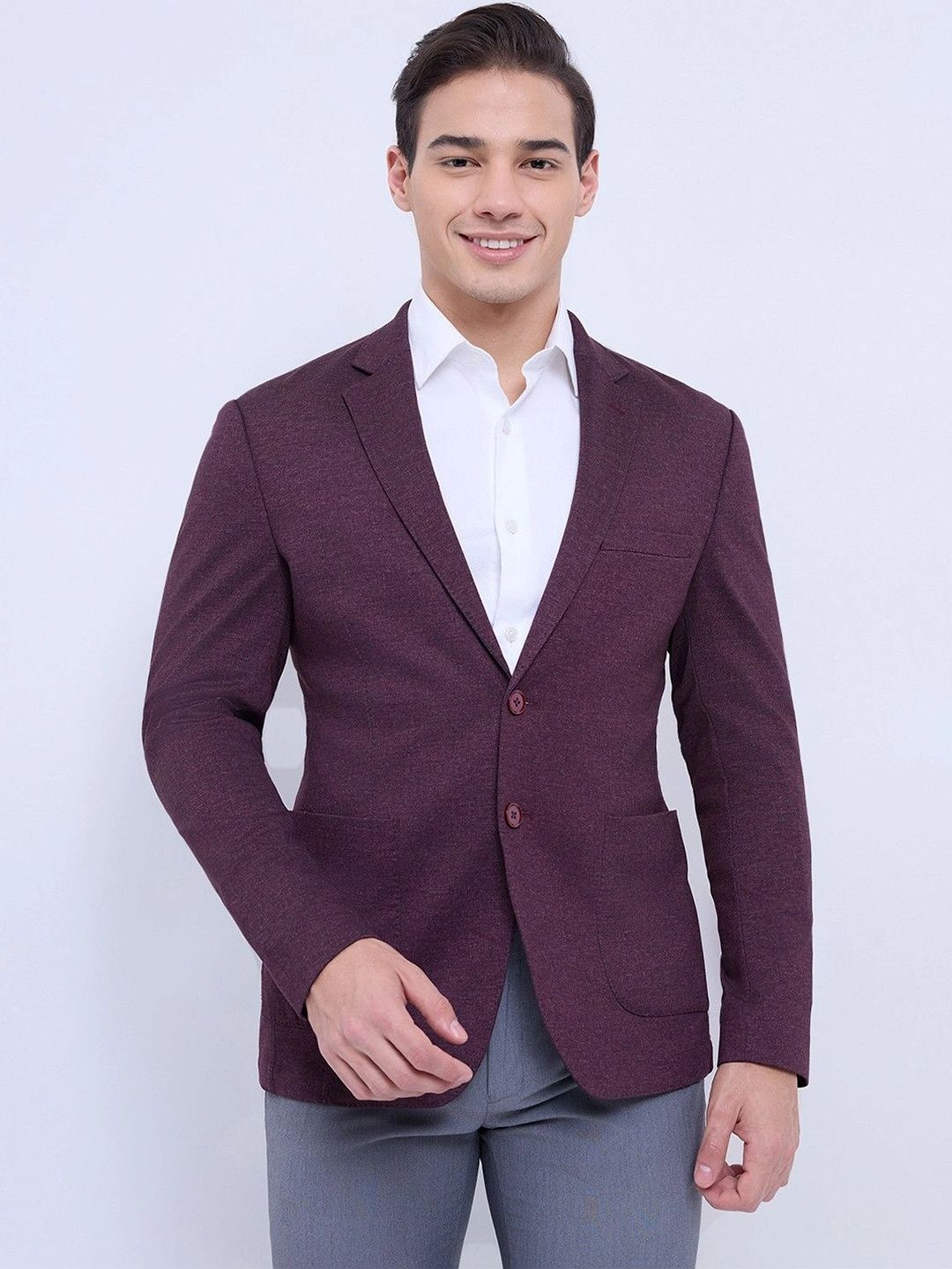 Raymond Notched Lapel Single-Breasted Slim Fit Formal Blazer-picture-23