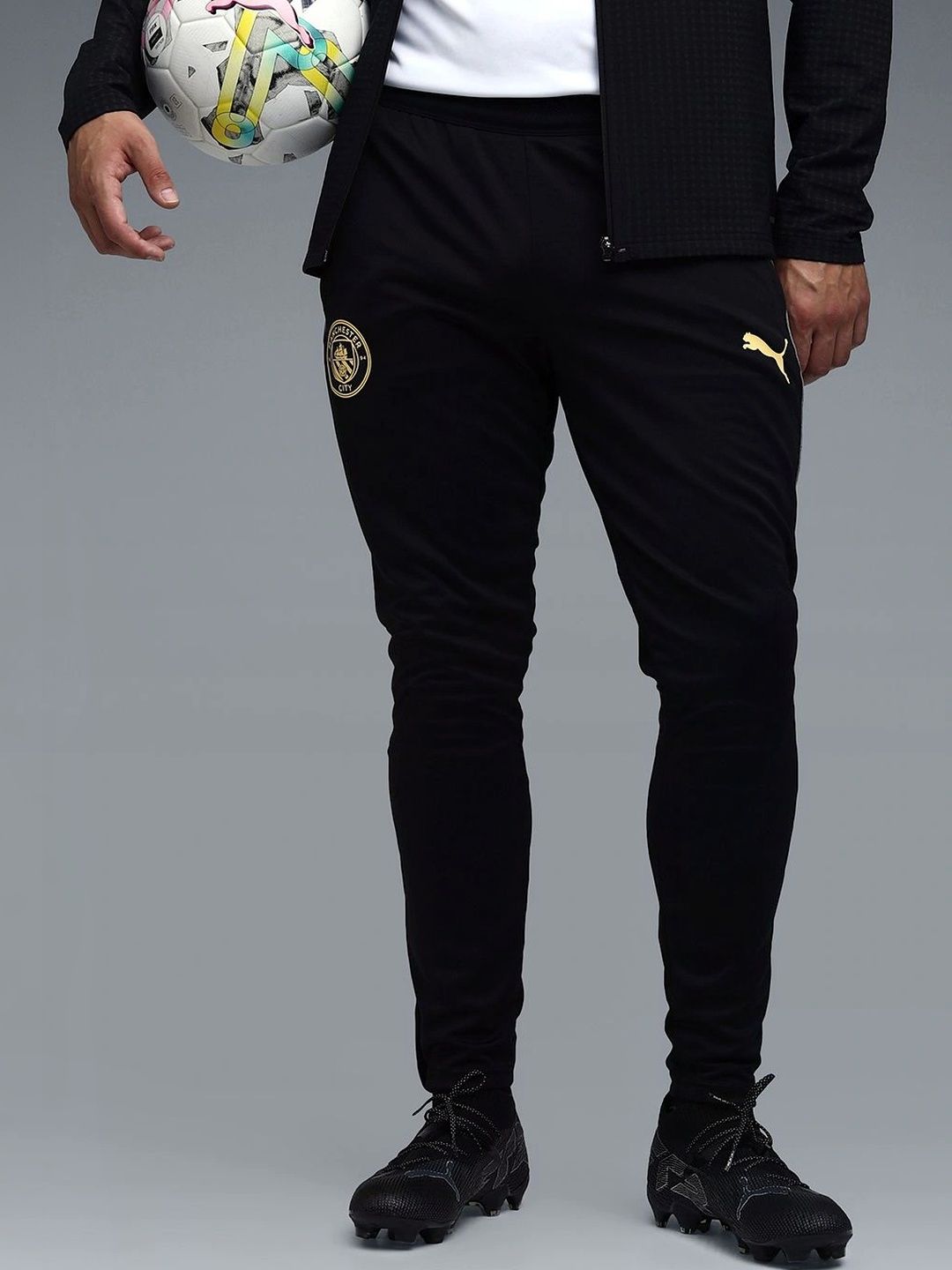Puma Men Slim Fit Brand Logo Football Track Pants-picture-55