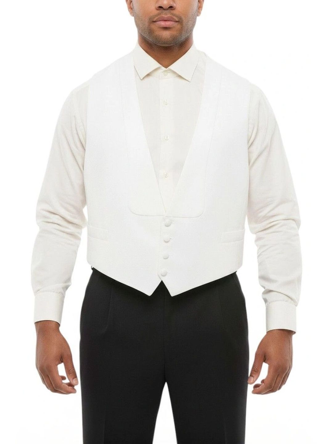 Corneliani White Single Breasted Waistcoat-picture-12