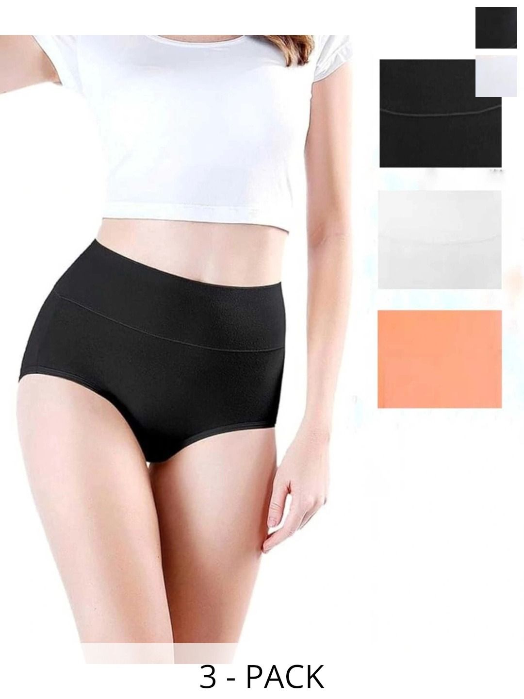 Bebron Women Pack of 3 Assorted Cotton Basic Briefs-picture-38