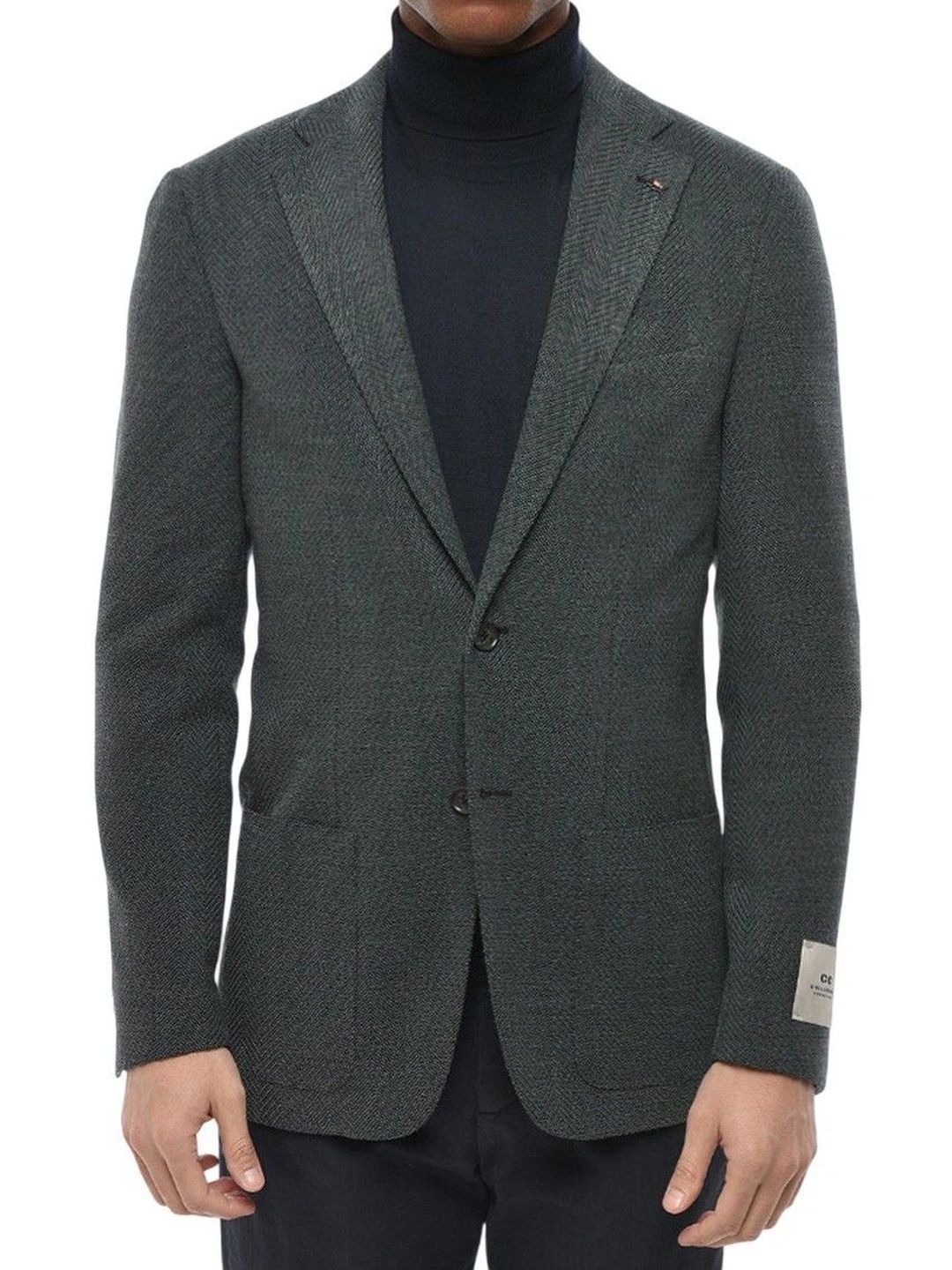 Corneliani Dark Green Notched Lapel Blazer-picture-54