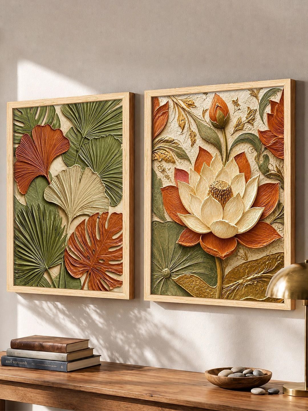 Art Street Beige Set of 2 Piece MDF Other Wall Paintings-picture-23