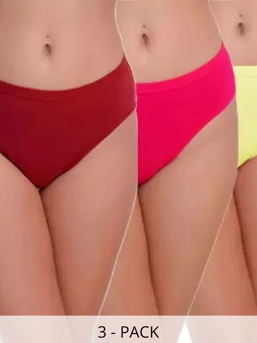 Bebron Women Pack of 3 Assorted Cotton Bikini-picture-20