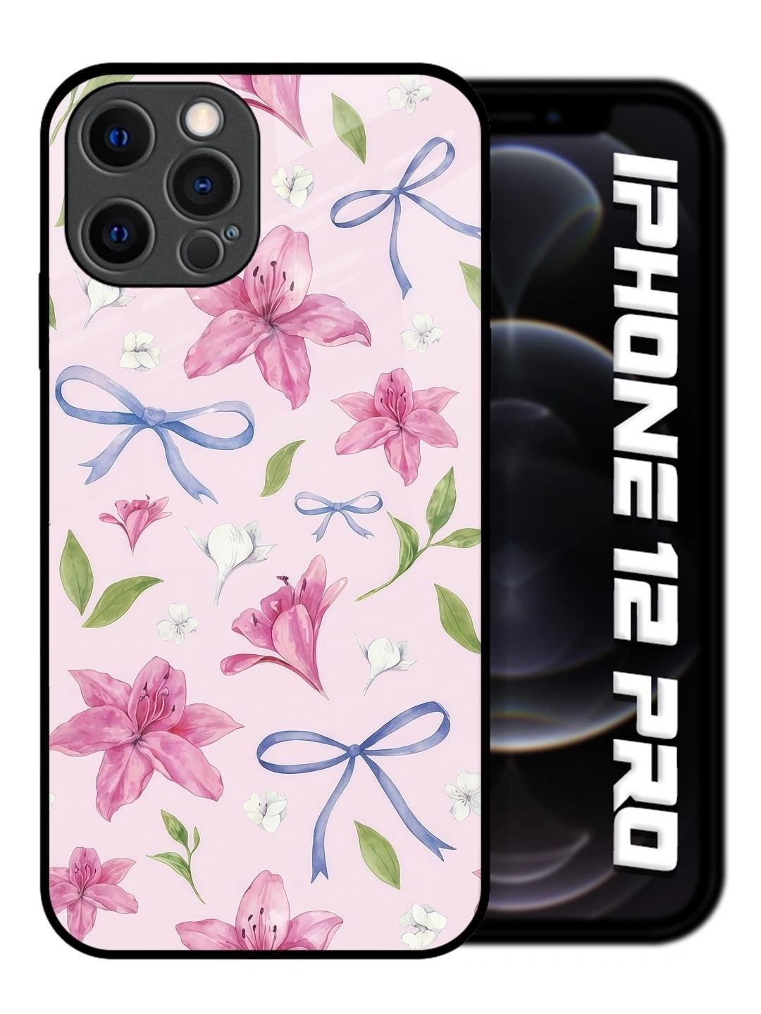 QRIOH Floral Printed iPhone 12 Pro Back Case Mobile Accessories-picture-55