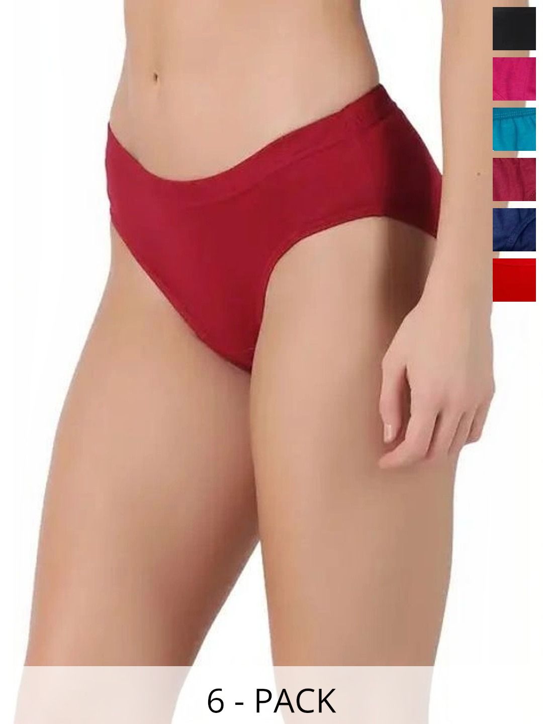 Bebron Women Pack of 6 Assorted Cotton Bikini-picture-13