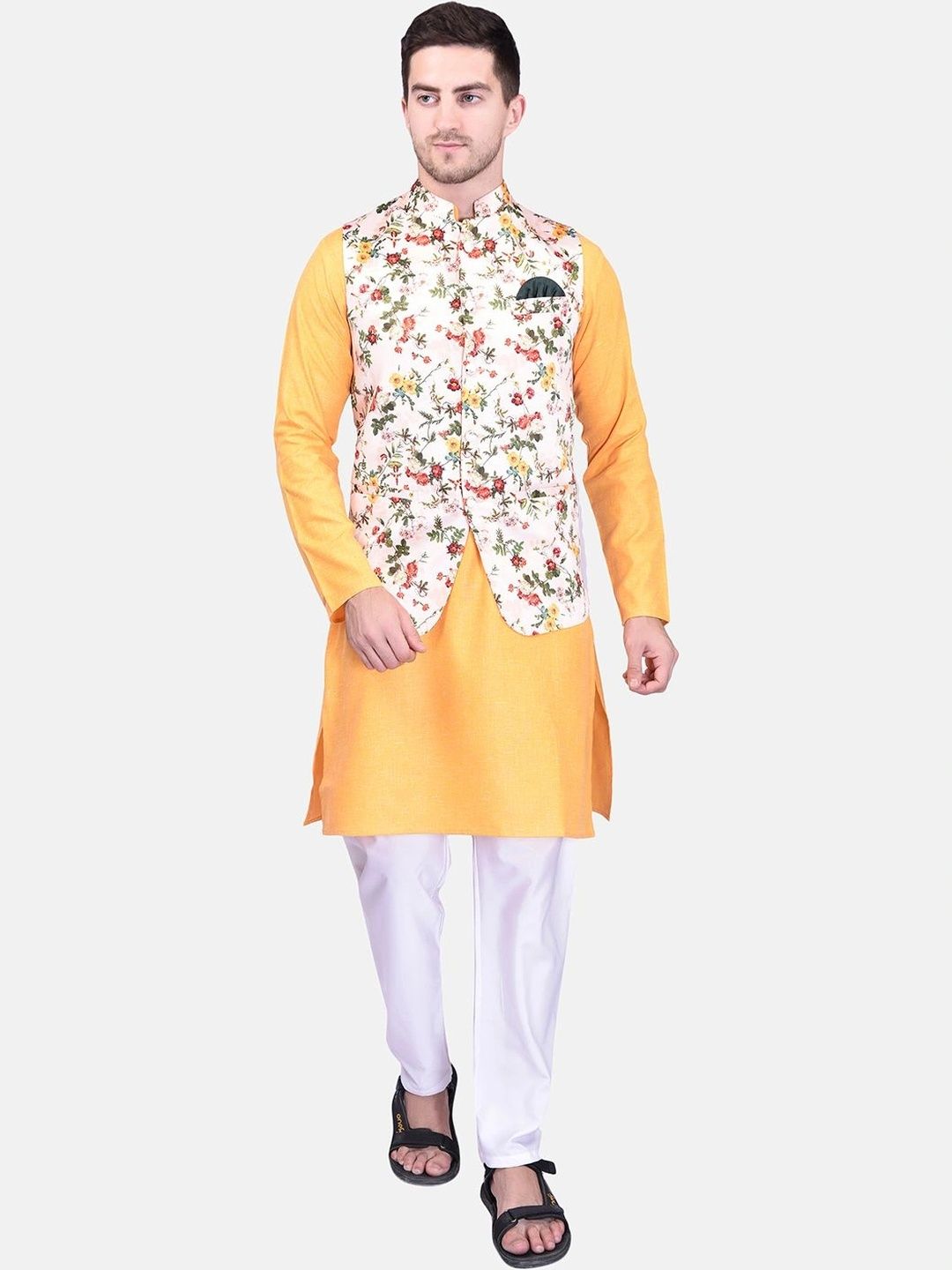 Moda Rapido Men Regular Pure Cotton Kurta with Trousers-picture-17
