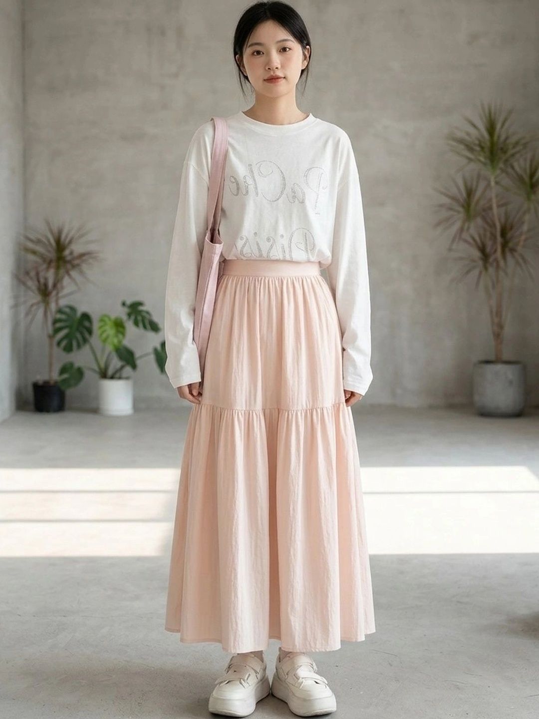 Suo Women Tiered Maxi Tiered Skirt-picture-40