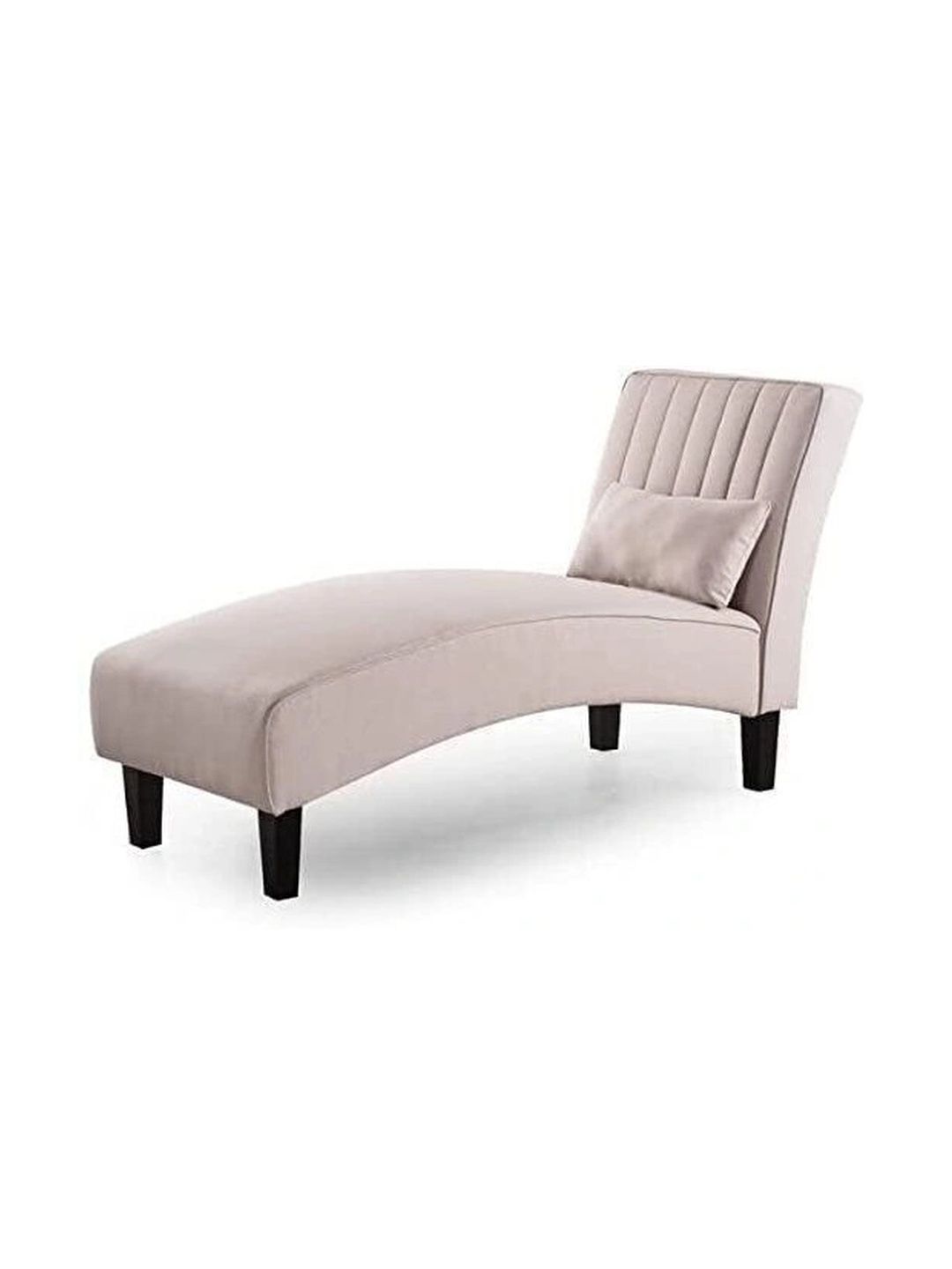 INDIAWOODMART Beige Self Design Velvet Lounge Chair-image-11
