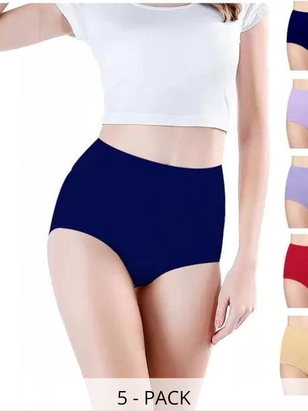 Bebron Women Pack of 5 Assorted Basic Briefs-picture-33