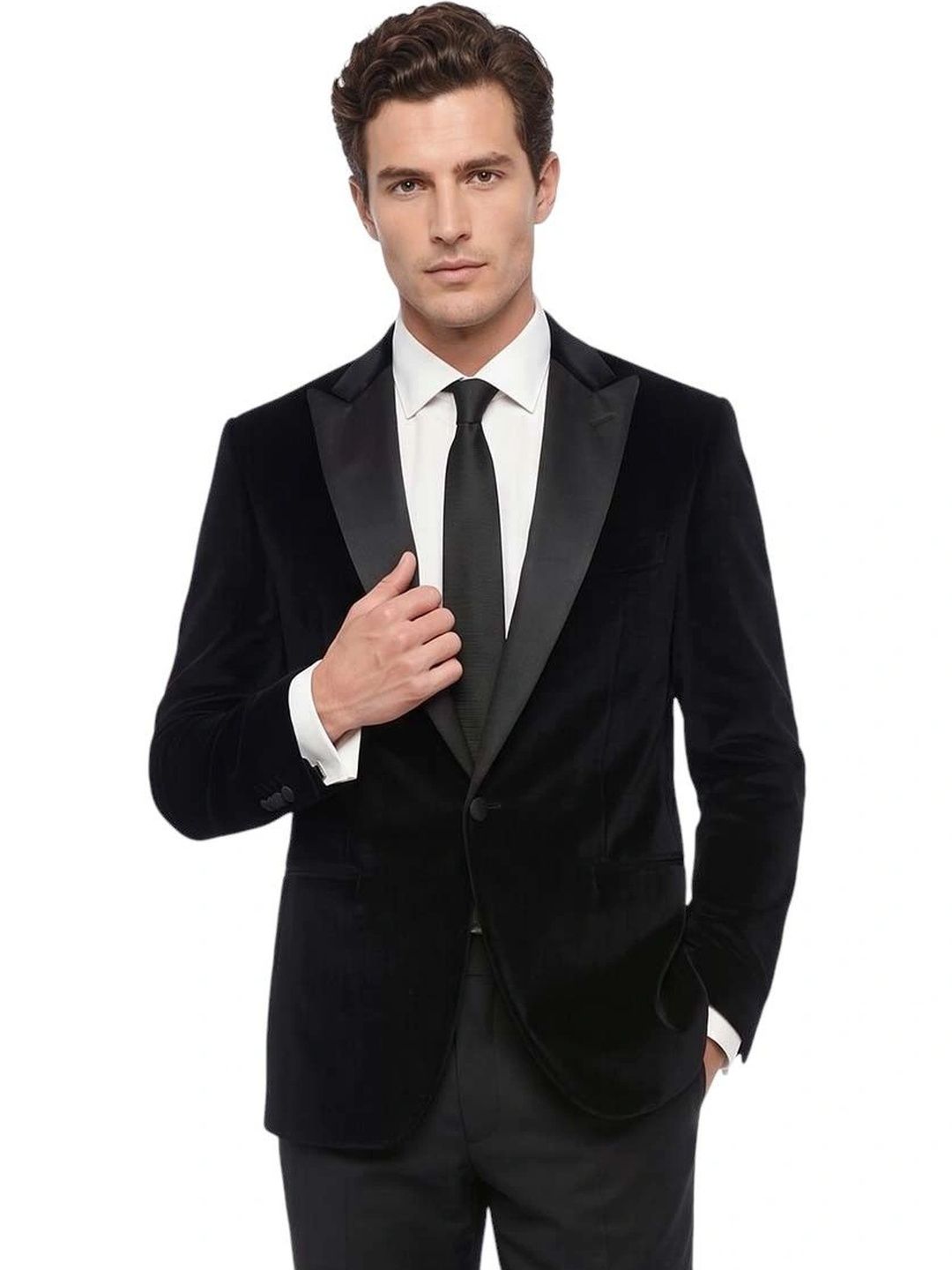Corneliani Black Peaked Lapel Blazer-picture-13