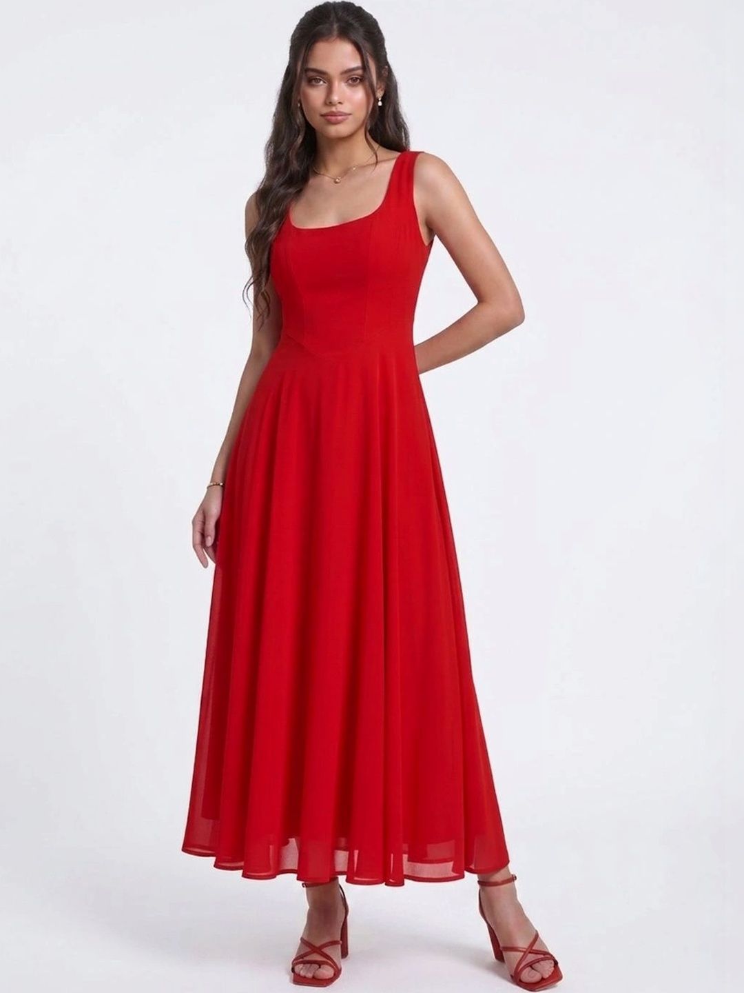 glitchez A-Line Midi Dress-image-39