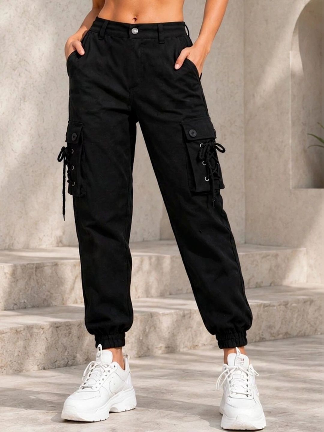 LINARIA Women Classic High-Rise Cargos Trousers-picture-21