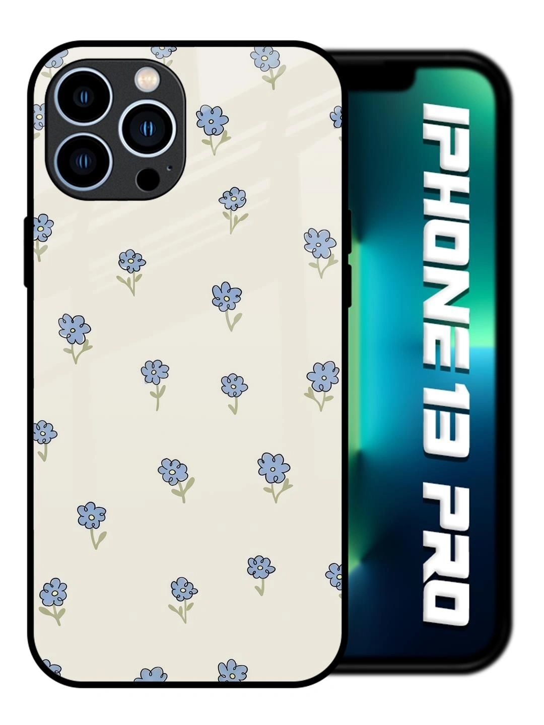 QRIOH Floral Printed iPhone 13 Pro Back Case Mobile Accessories-image-25