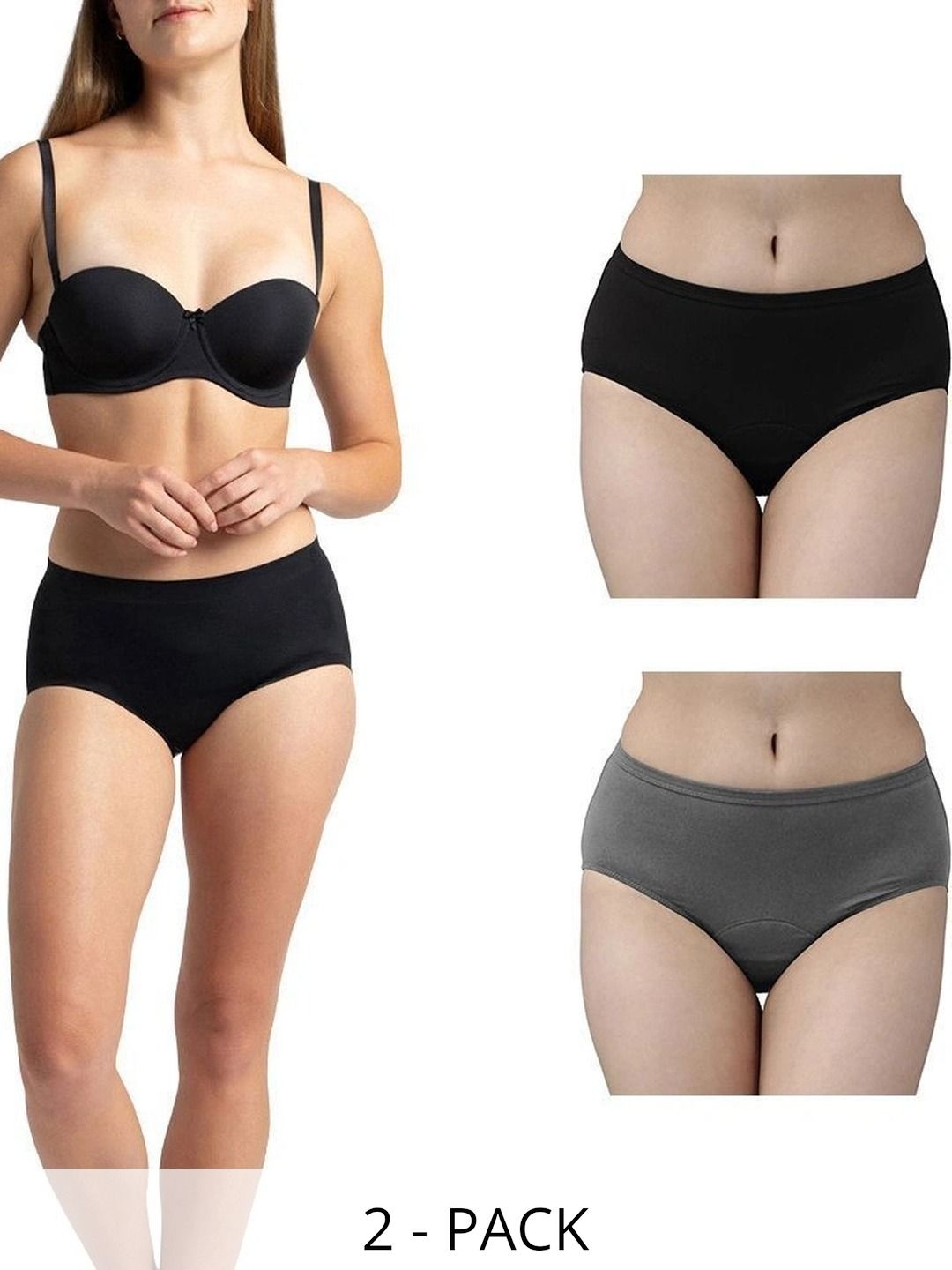 Bebron Women Pack of 2 Assorted Cotton Period Briefs-picture-38