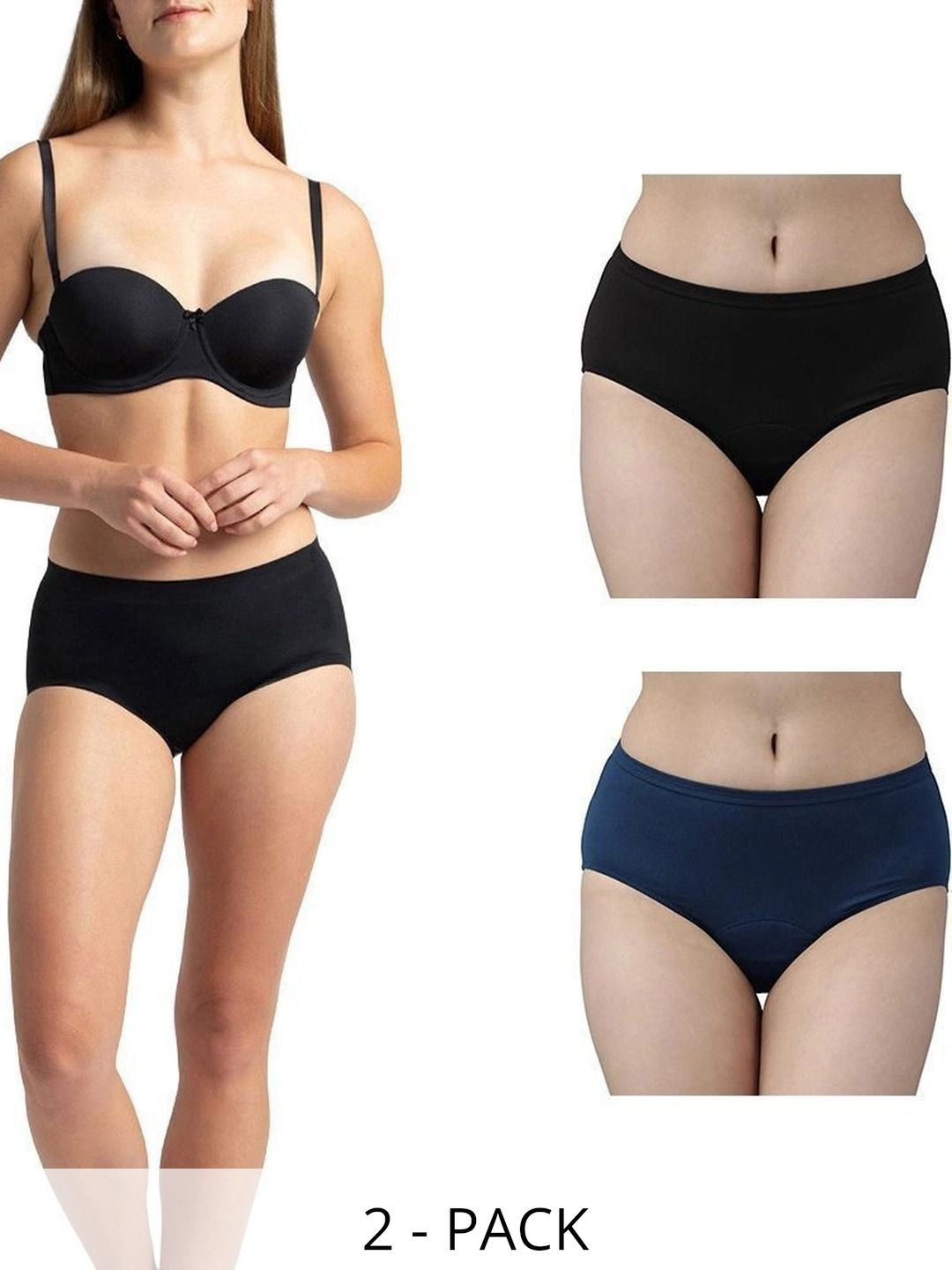 Bebron Women Pack of 2 Assorted Cotton Period Briefs-picture-45