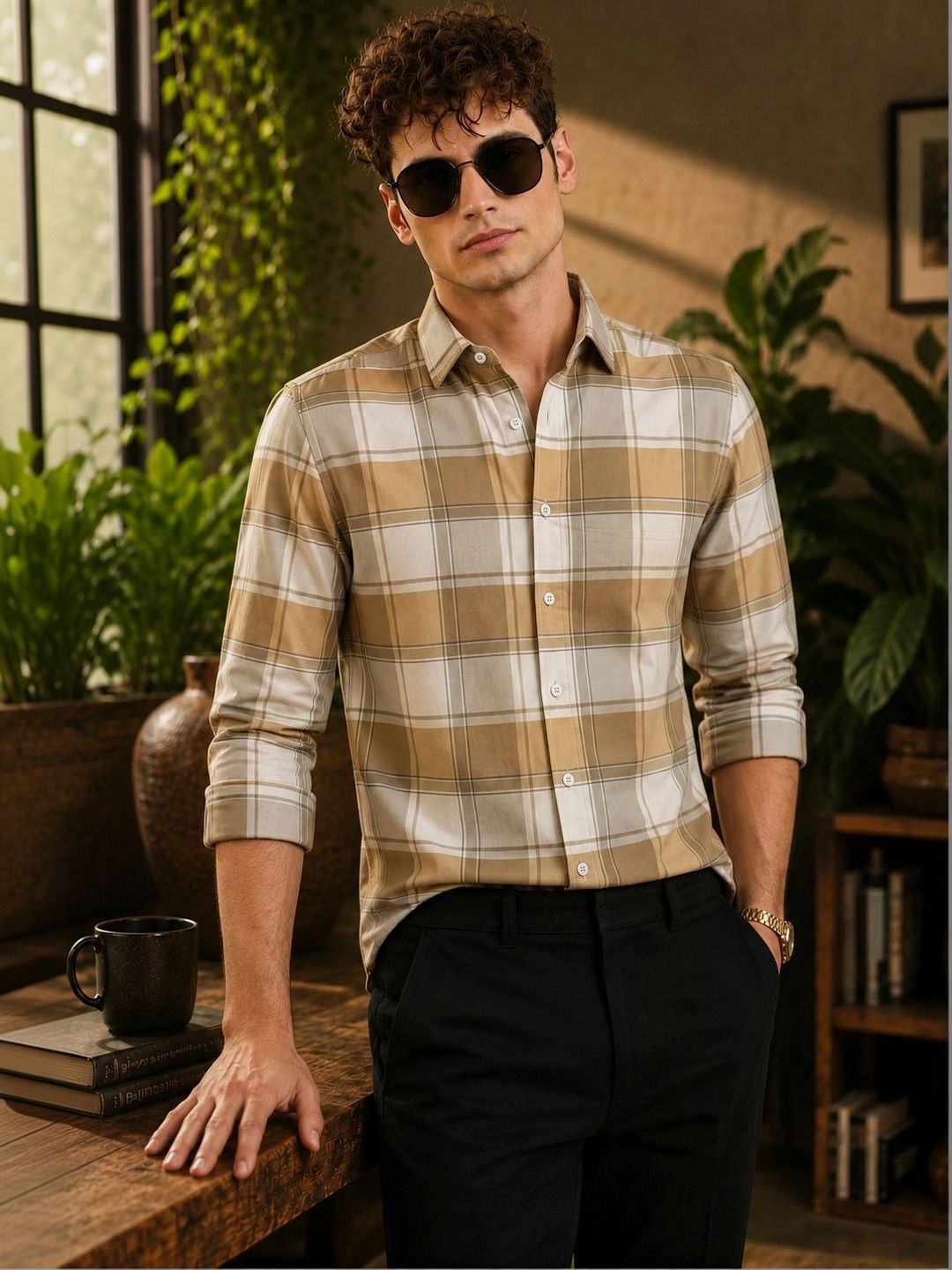 AGNIVAR COLLECTION Men Comfort Tartan Checks Checked Casual Shirt-picture-23