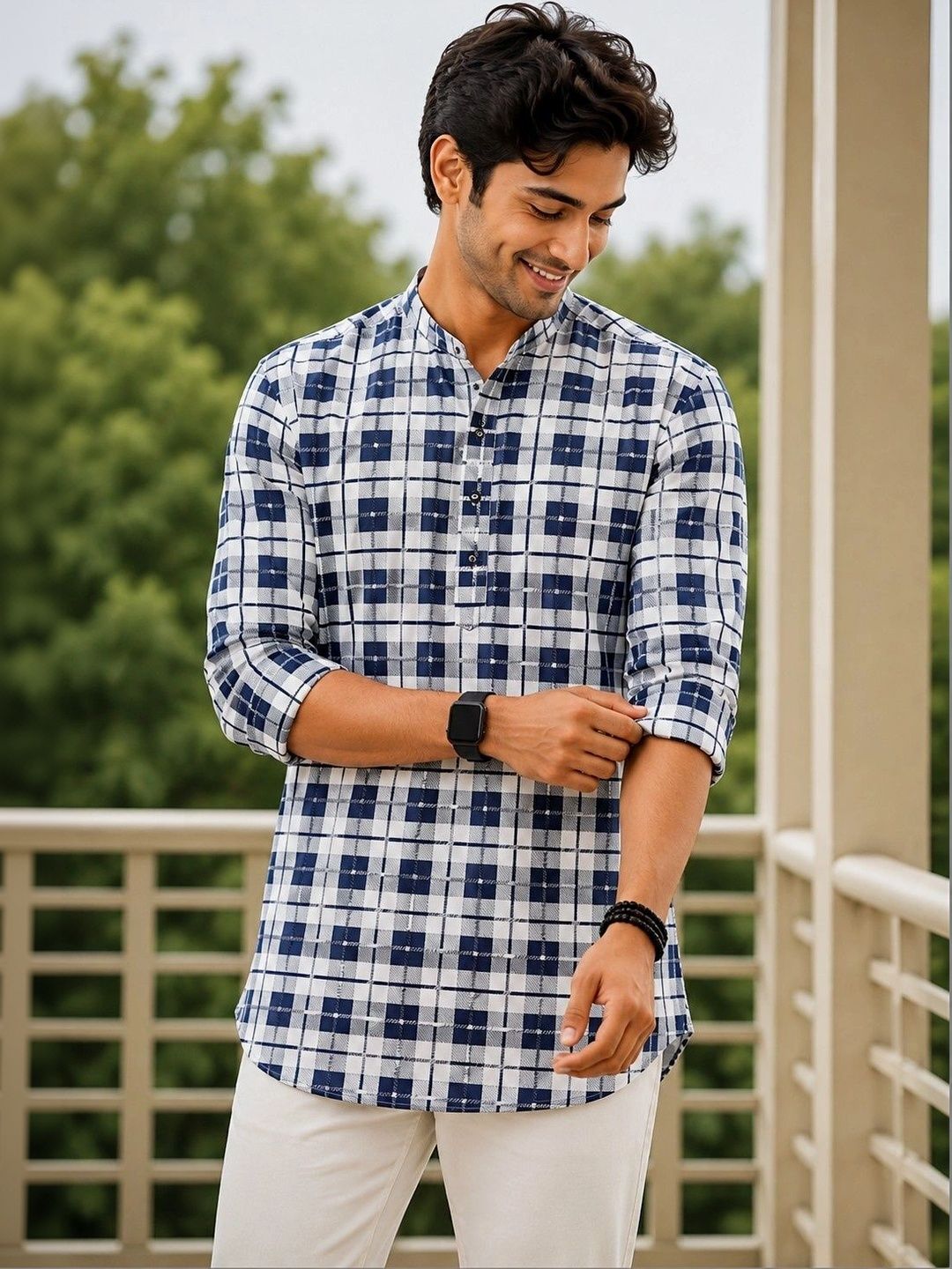 SKYWORRIX Men Checked Kurta-picture-13