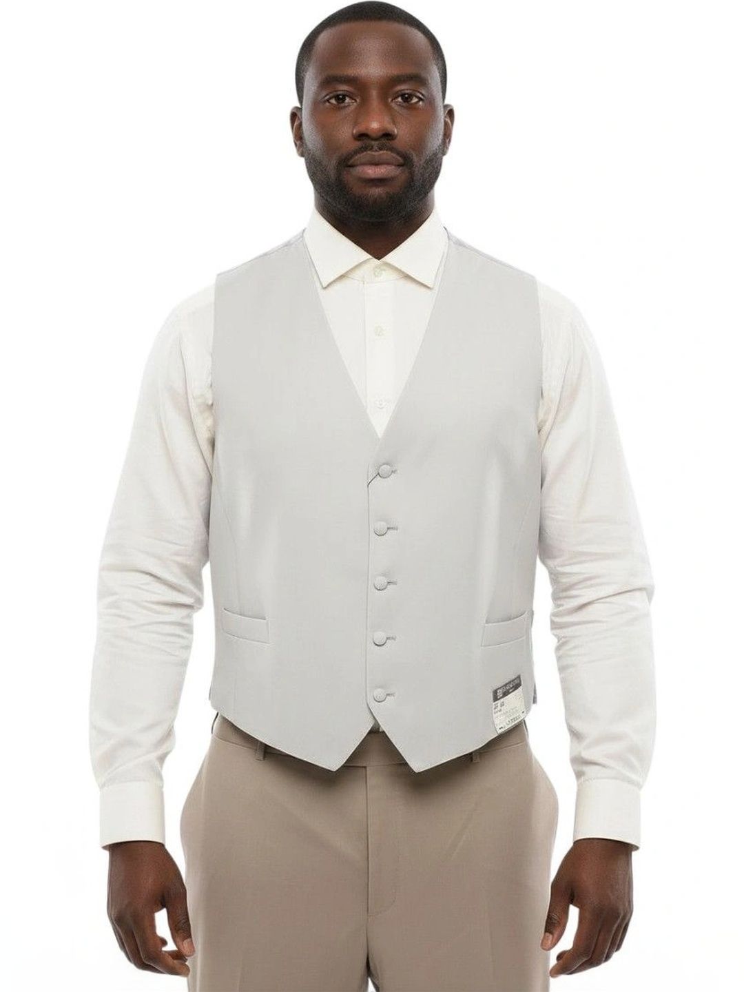 Corneliani Light Grey V Neck Waistcoat-picture-16