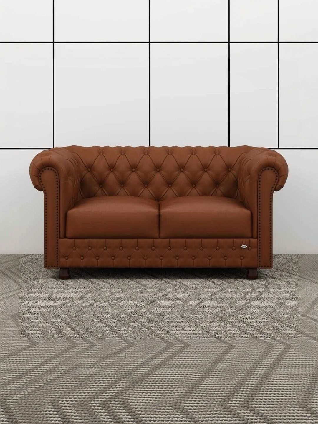INDIAWOODMART Brown Wooden 2 Seater Sofa-picture-34