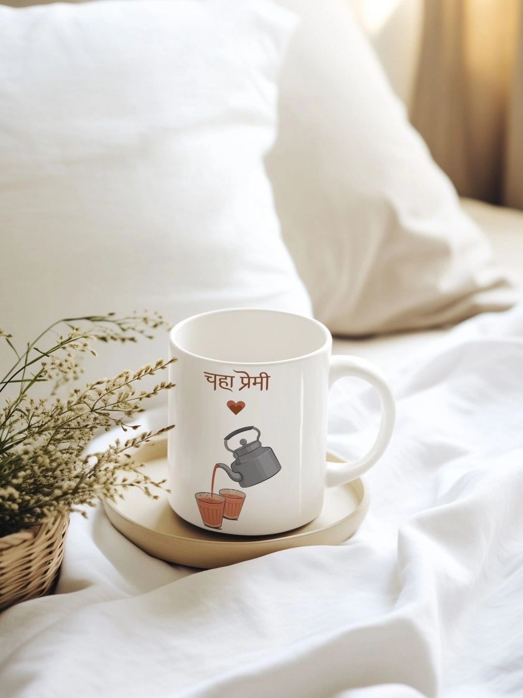 TAJNAN White Printed Ceramic Glossy Mugs Set of Cups and Mugs-picture-11