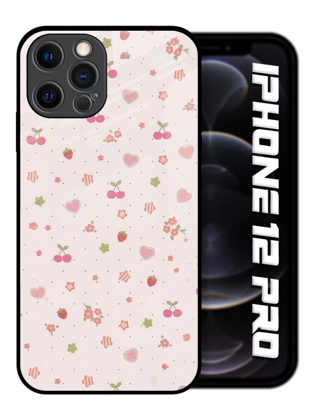 QRIOH Floral Printed iPhone 12 Pro Back Case Mobile Accessories-image-45