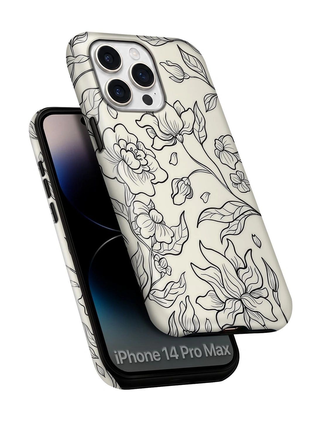 QRIOH Floral Printed iPhone 14 Pro Max Back Case Mobile Accessories-picture-11