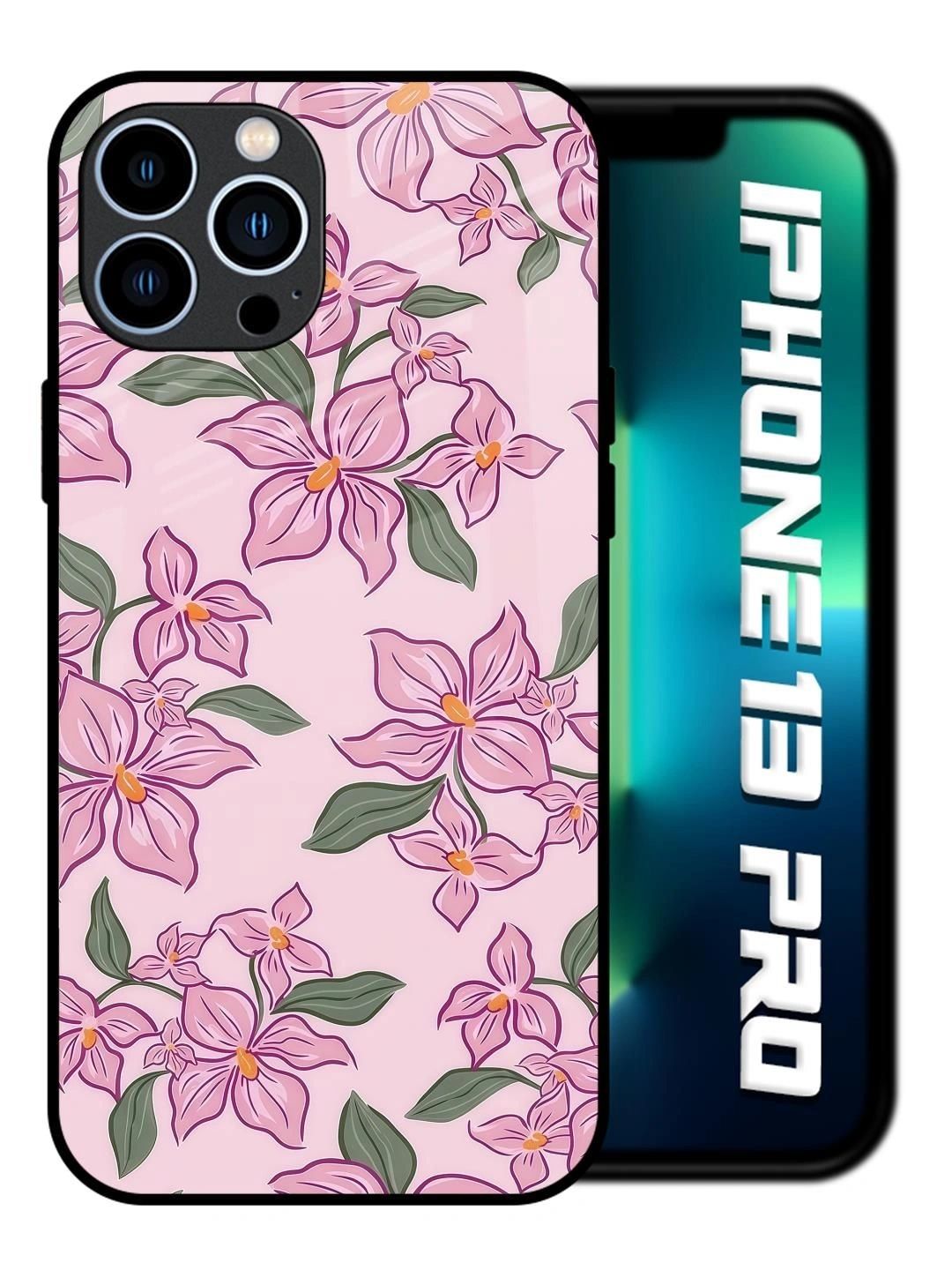 QRIOH Floral Printed iPhone 13 Pro Back Case Mobile Accessories-picture-41