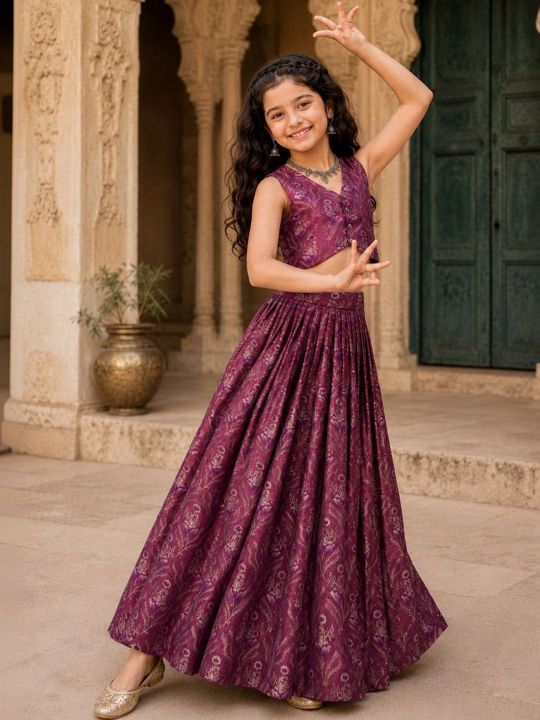PURVAJA JUNIOR Girls Ready to Wear Lehenga &-image-17