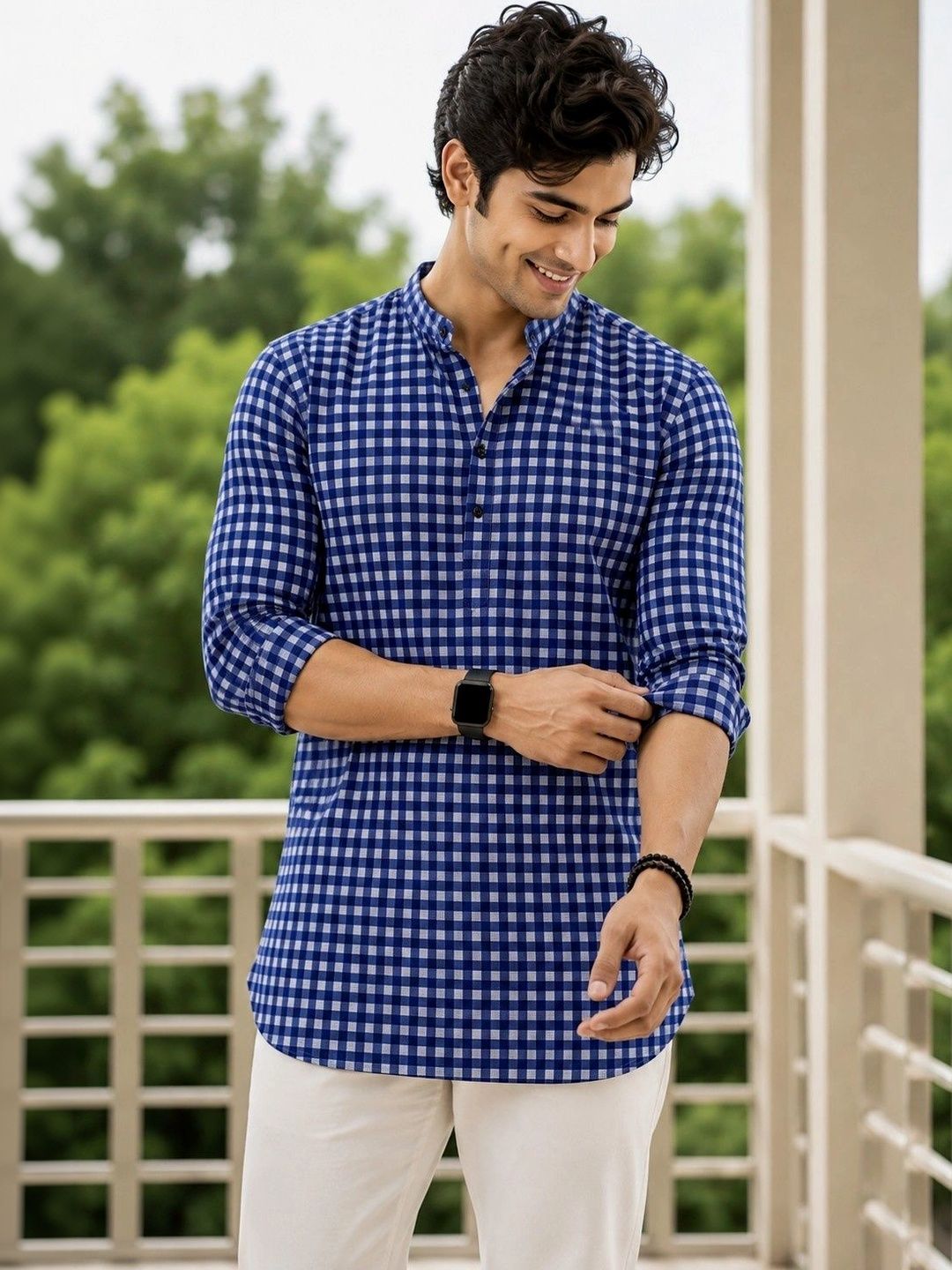 SKYWORRIX Men Checked Kurta-picture-18