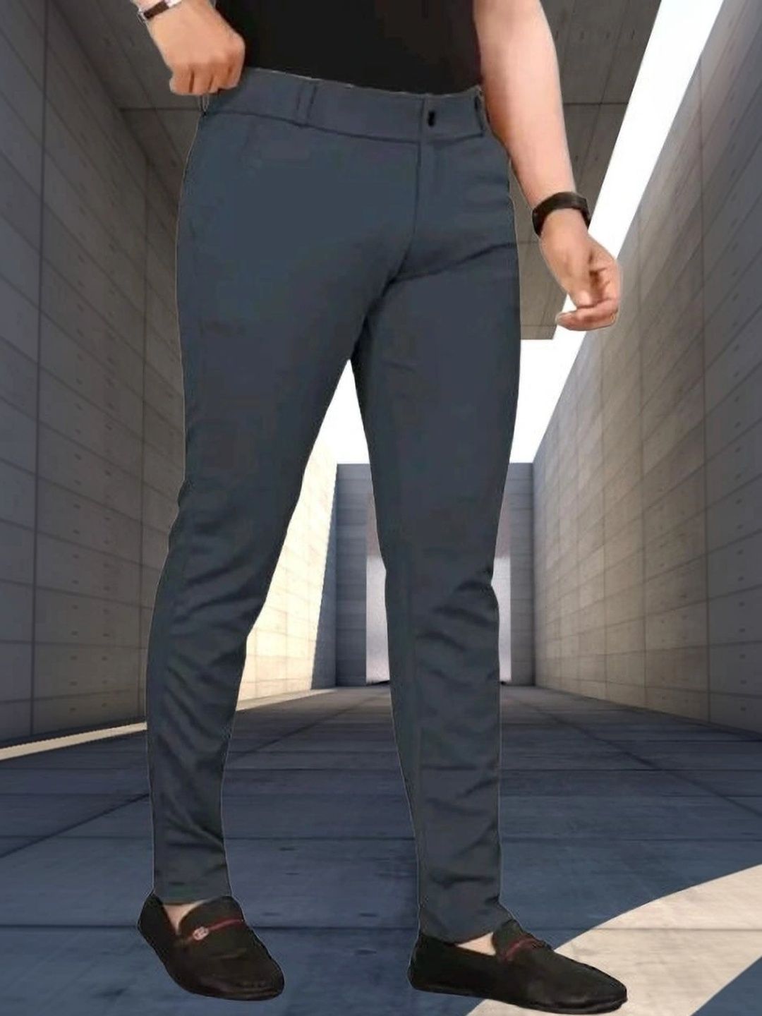 Nitya TrackP Men Smart Slim Fit Chinos Trousers-picture-36