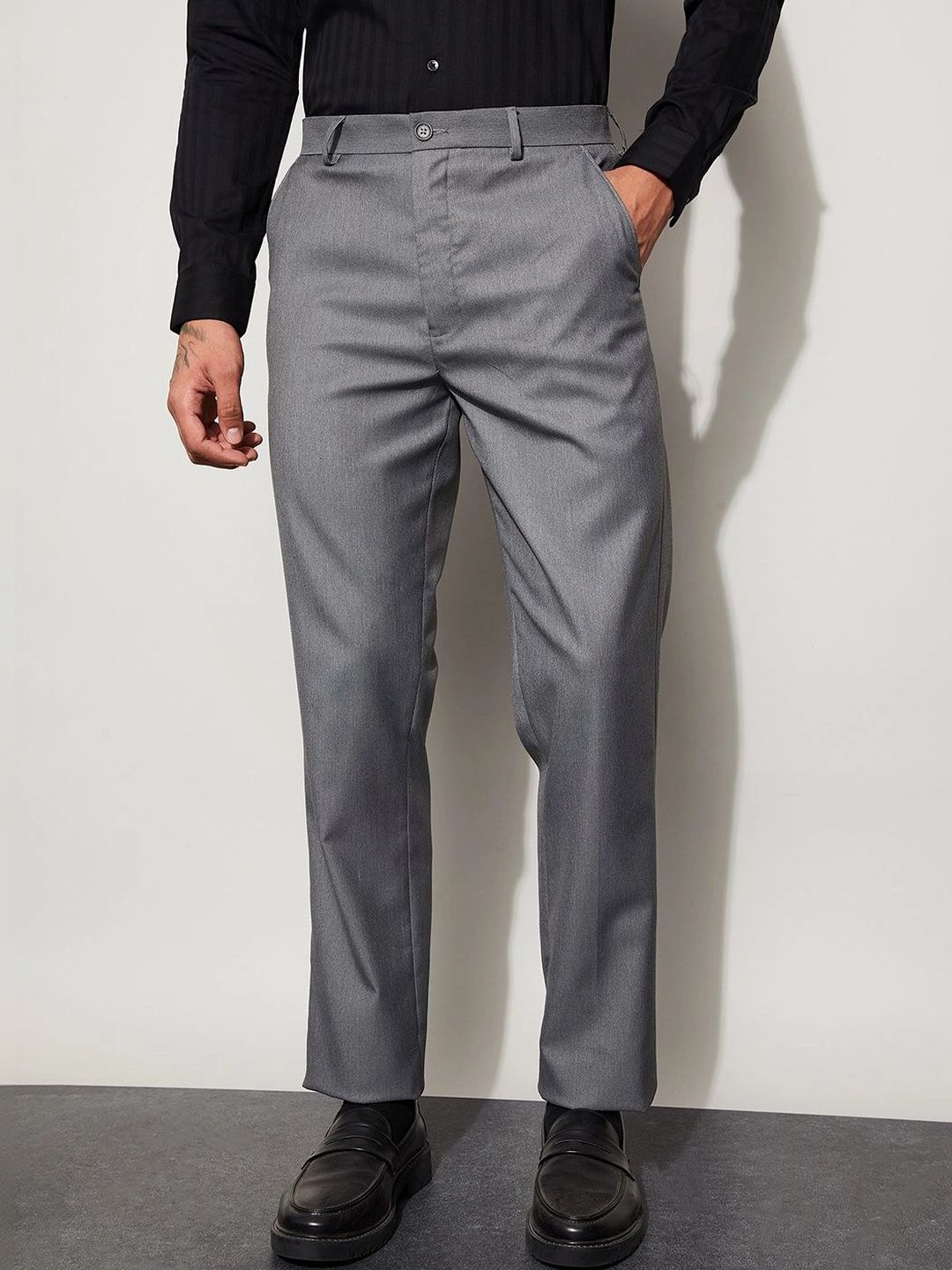 CODE by Lifestyle Men Mid-Rise Cotton Trousers-picture-25