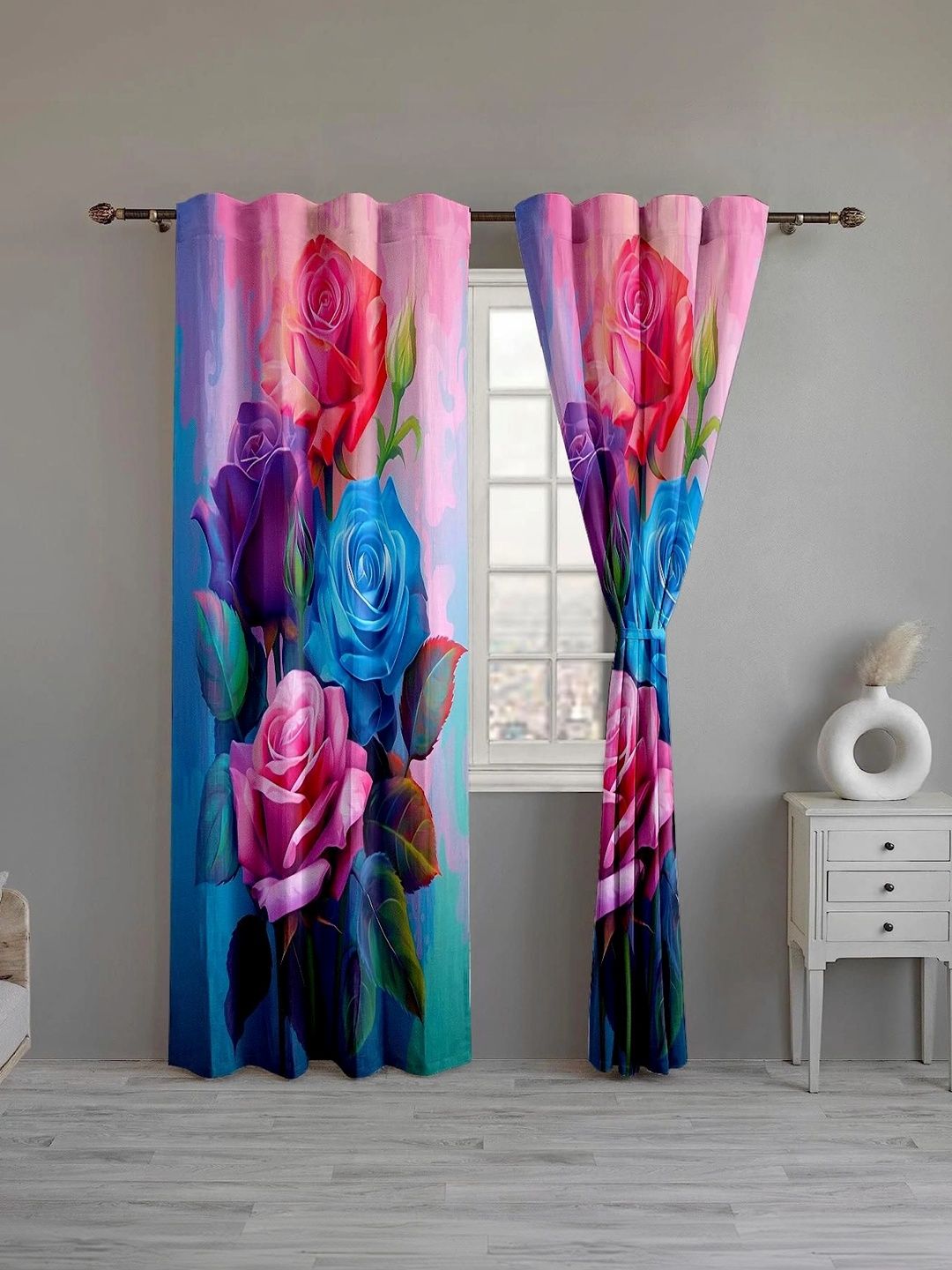CURTAINRY Multicoloured Floral Door Curtain-picture-32