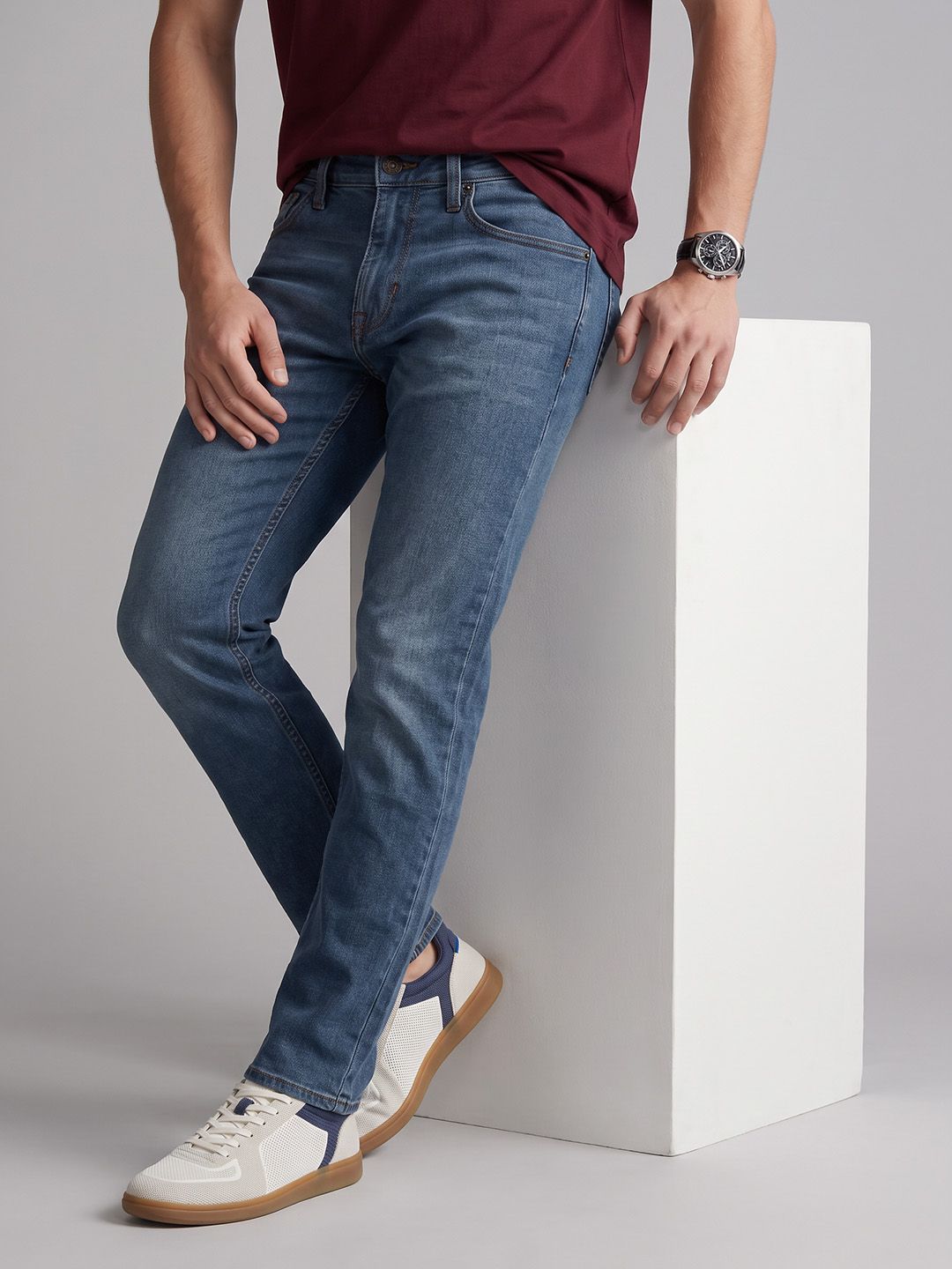 U.S. Polo Assn. Denim Co. Men Brandon-Slim Tapered Fit Light Fade Stretchable Jeans-picture-23