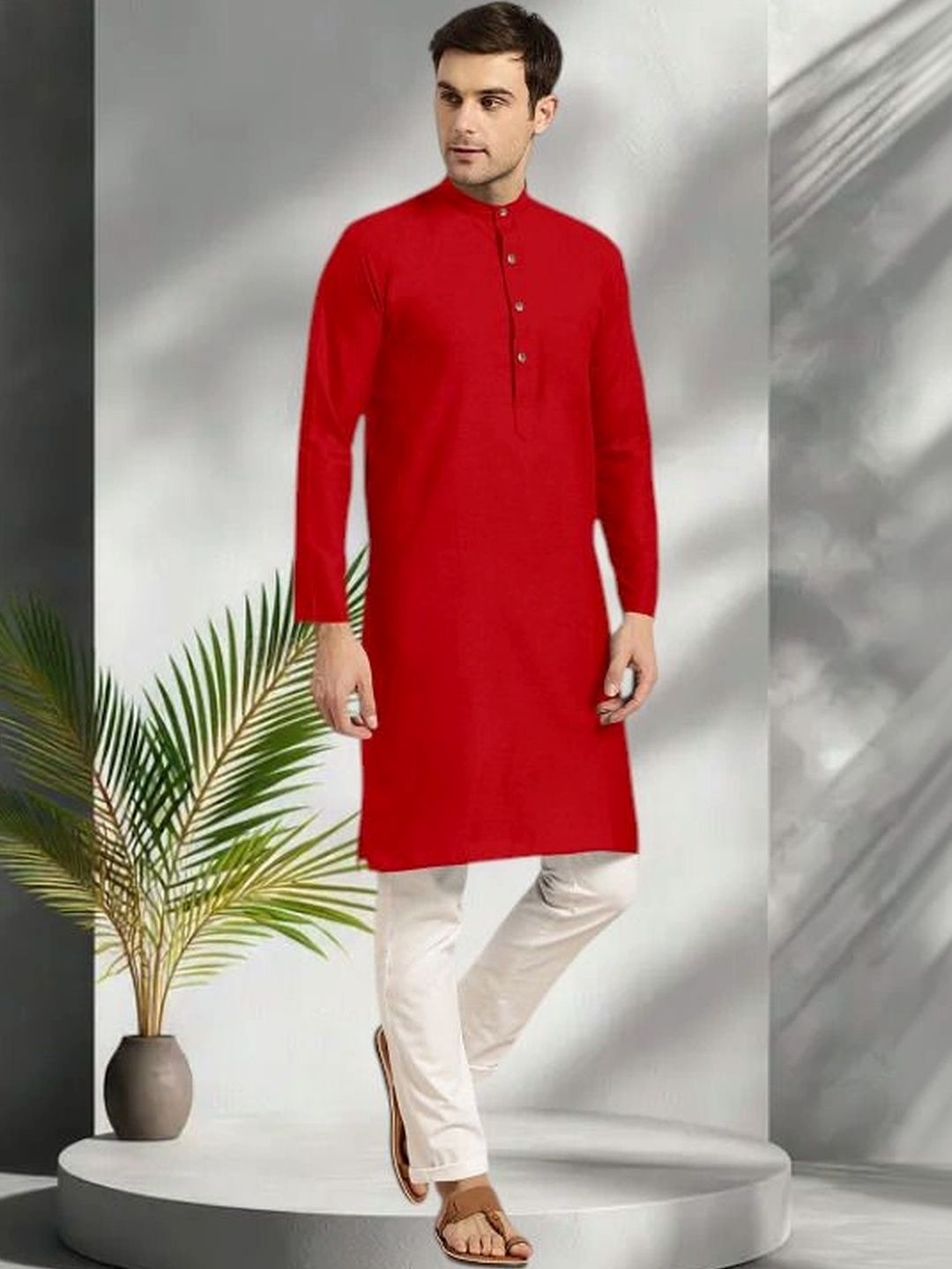 Shiv Leela Men Regular Pure Cotton Kurta with Trousers-picture-11