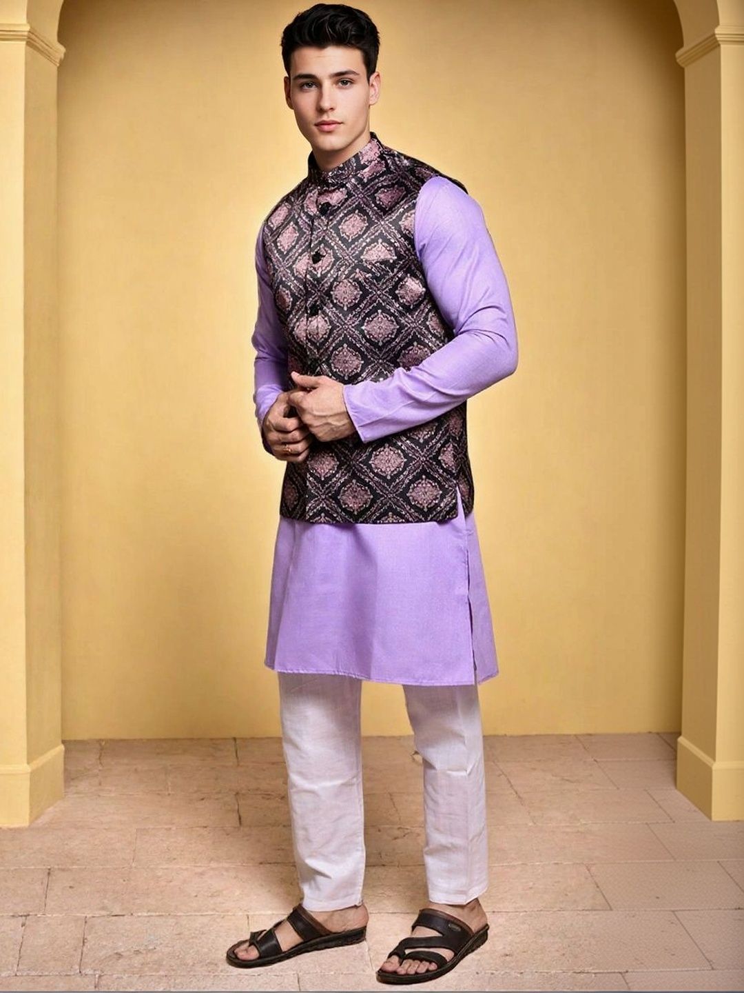 Moda Rapido Men Regular Pure Cotton Kurta with Trousers-picture-30