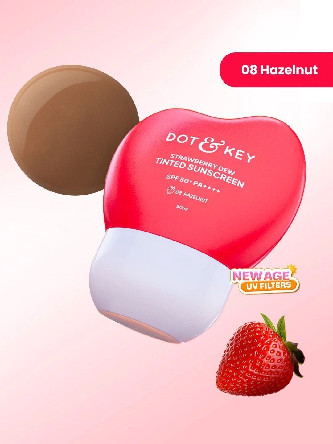 DOT & KEY Strawberry Dew Tinted Sunscreen SPF 50+ PA++++ - 50 ml - Hazelnut 08-image-35